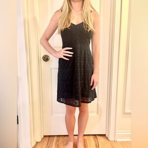 Abercrombie & Fitch Navy Lace Spaghetti Strap Dress